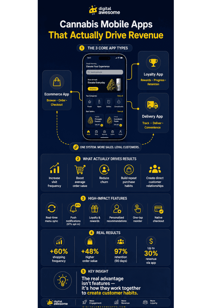 cannabis mobile app features Infographics
